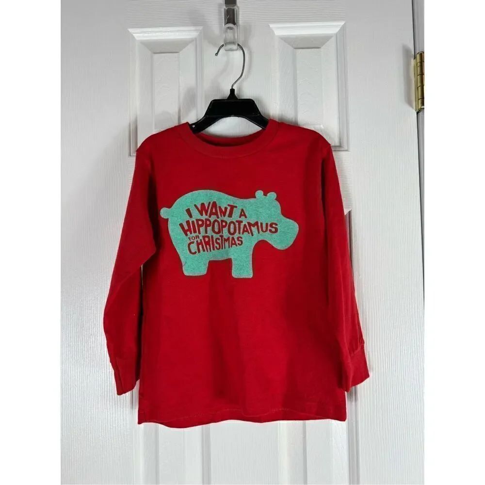NWOT Red Hippopotamus Boys Shirt Size 5/6